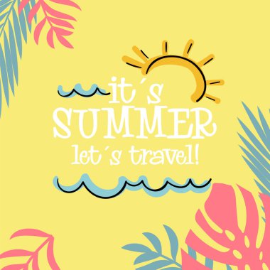 It's yaz hadi seyahat orman güneş turuncu arka plan vektör görüntü