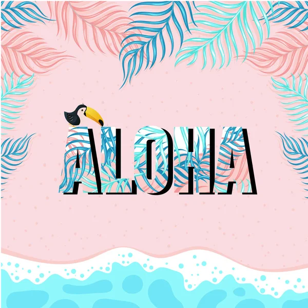 Aloha Vektor Havet Och Djungeln Bakgrund Bild — Stock vektor