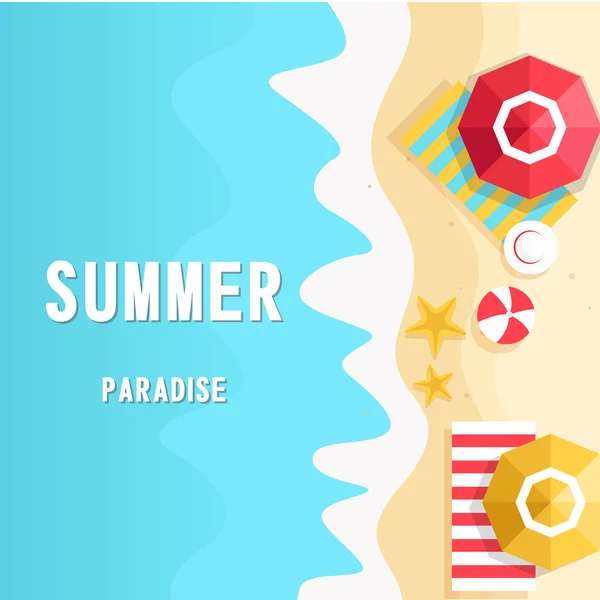 Summer Paradise Imagem Vetor Fundo Vertical Praia — Vetor de Stock