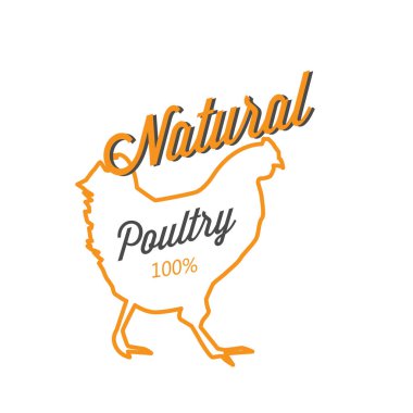 Barbekü doğal kümes hayvanları % 100 vektör görüntü