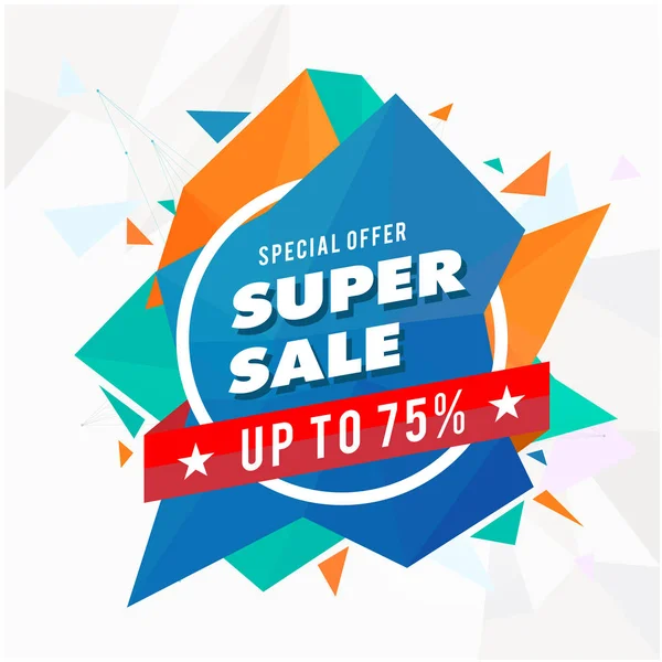 Banner Special Offer Super Sale Vector Image — Stock Vector
