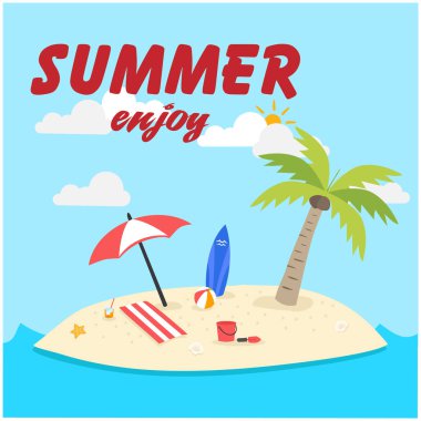 Yaz zevk Adası arka plan vektör görüntü