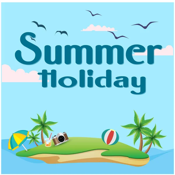 Summer Holiday Island Bakgrund Vector Image — Stock vektor
