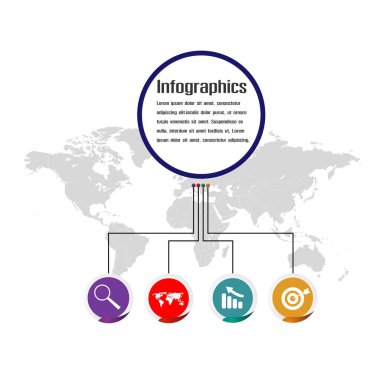 Sunu iş Infographic şablonu 4 ile vektör görüntü seçenekleri
