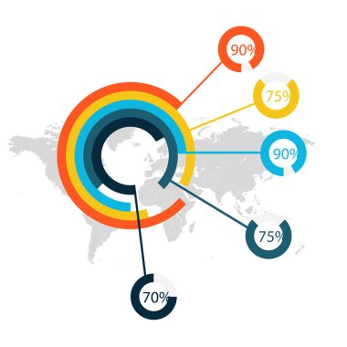 Vertor daire Infographics şablon vektör görüntü