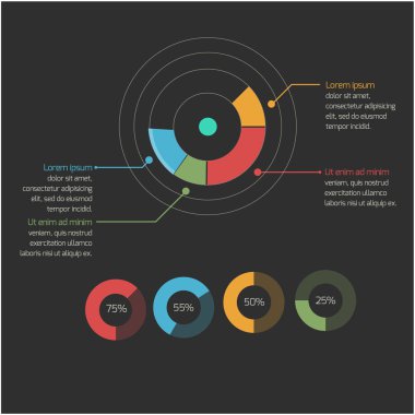 İş daire Infographics vektör görüntü
