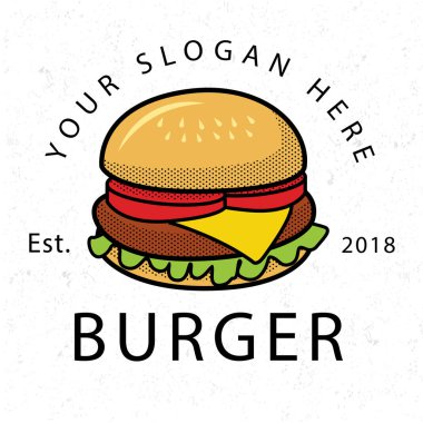 Burger Est.2018 beyaz arka plan vektör görüntü