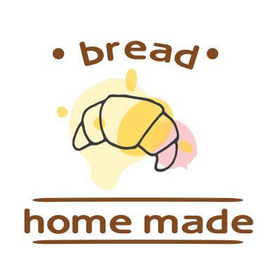 Ekmek ev kruvasan beyaz arka plan vektör görüntü