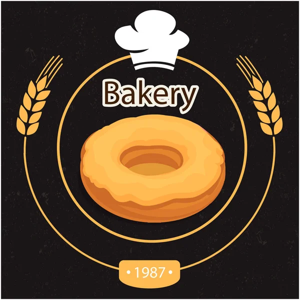 Panadería Donut Avena Círculo Fondo Vector Imagen — Vector de stock