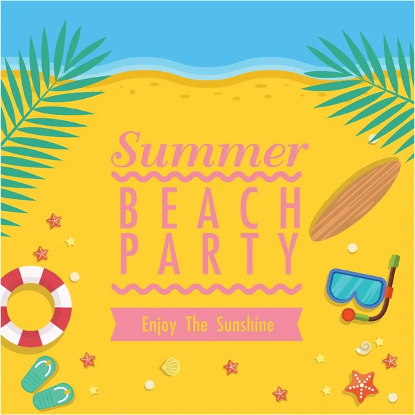 Summer Beach Party Profitez Image Vectorielle Fond Sunshine Beach — Image vectorielle
