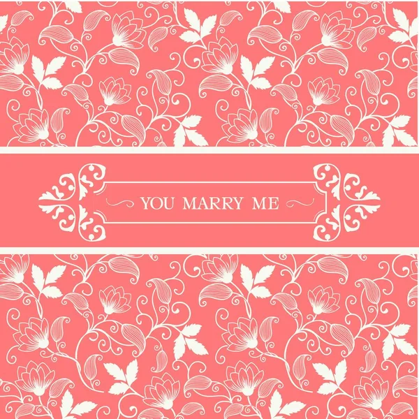 Одружуєтеся Ретро Квітка Рожевий Фон Векторне Зображення — стоковий вектор