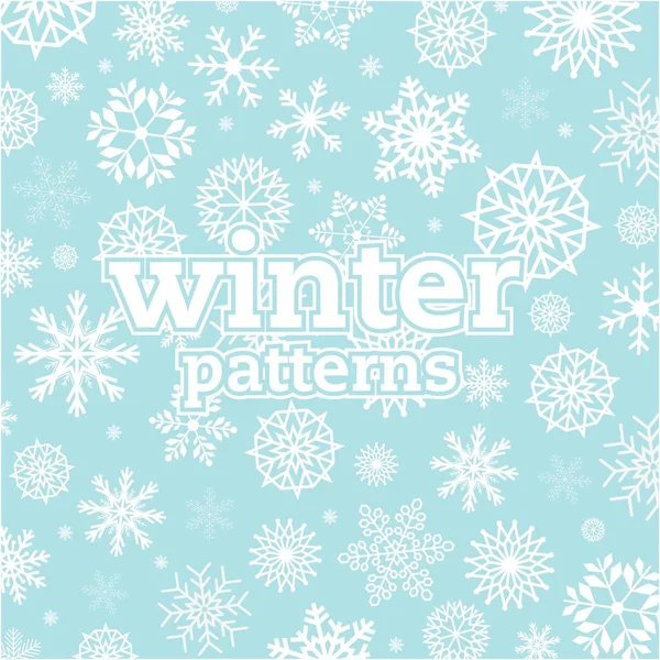 Winter Patterns Snowflake Blue Background Vector Image — Stock Vector