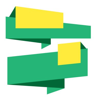 Afiş Yeşil Sarı Origami stil banner şablon vektör görüntü