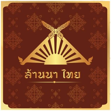 Lanna Tay İkizkenar Tay kırmızı arka plan vektör resim tasarım