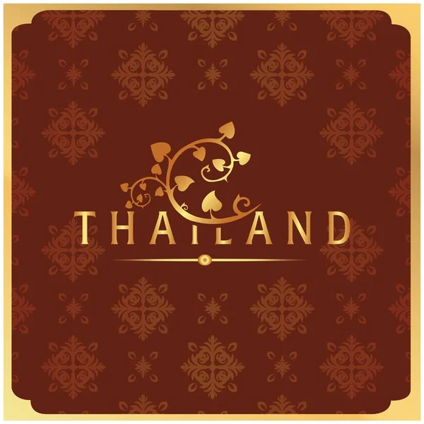 Tajlandia Bodhi Liści Czerwone Tło Wektor Obrazu — Wektor stockowy