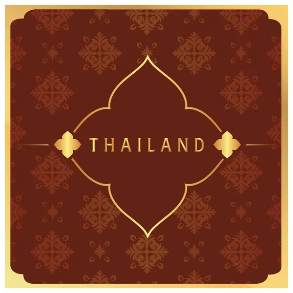 Thai Flower Frame Thai Design Red Background Vector Image — стоковый вектор