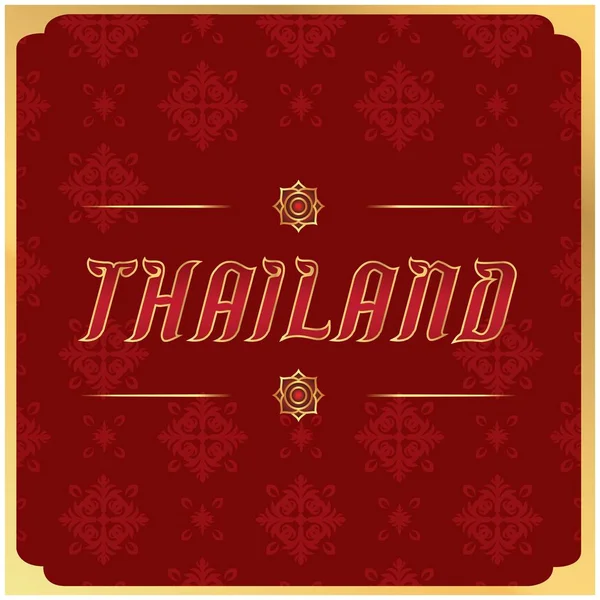 Таиланд Золотая Рамка Тайский Дизайн Red Background Vector Image — стоковый вектор