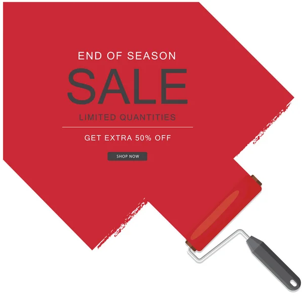 End Season Sale Limited Quantities Get Extra Red Paint Background — Stock Vector