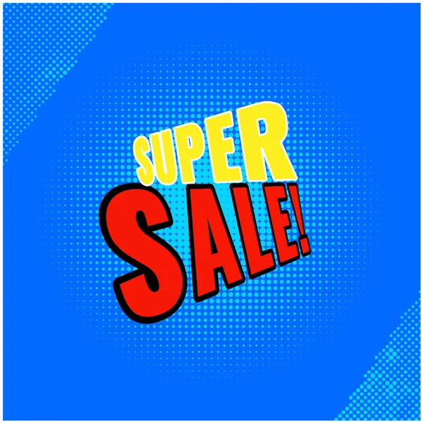 Super Verkauf Blauer Hintergrund Vektor Bild — Stockvektor