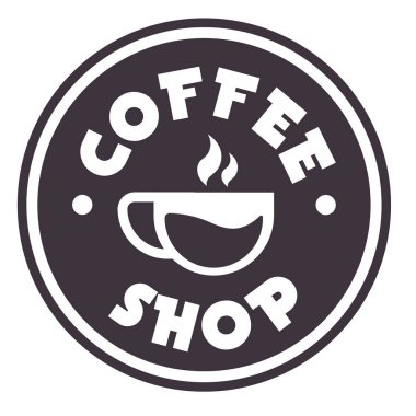 Coffee Shop Logo daire kahve Kupası daire arka plan vektör görüntü