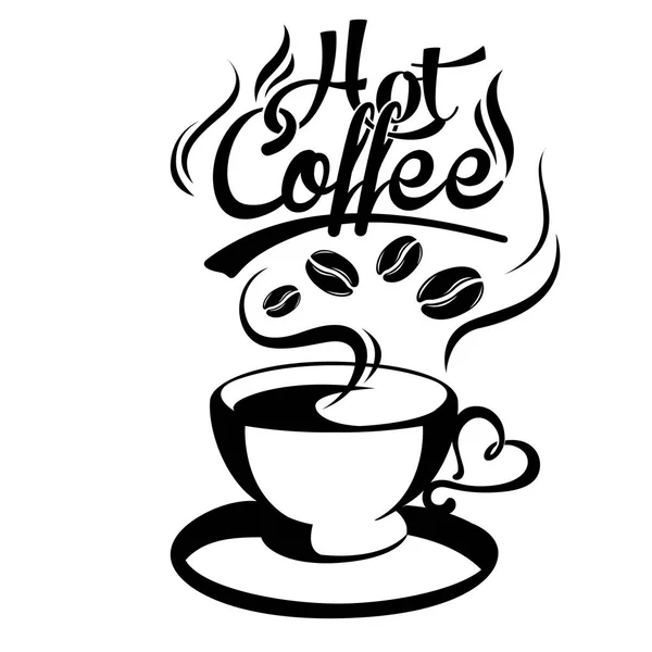 Warme Koffie Koffie Kop Witte Achtergrond Vector Image — Stockvector