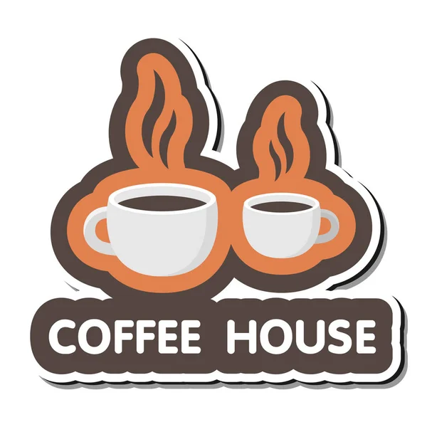 コーヒーハウス つホット コーヒー背景ベクトル画像 — ストックベクタ