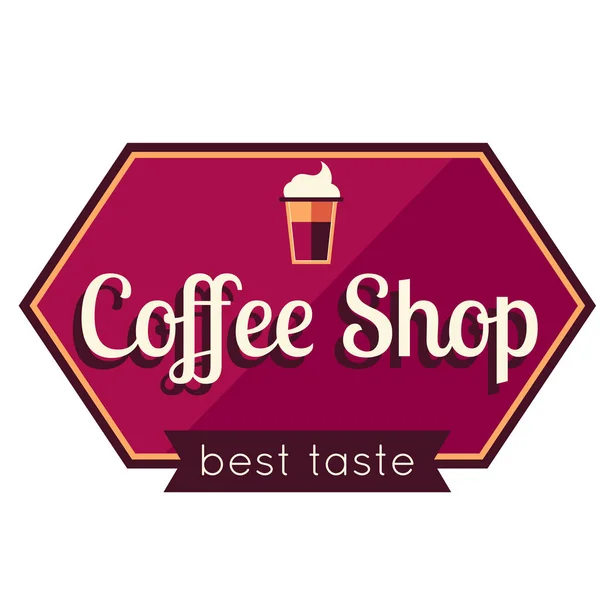 Coffee Shop Nejlepší Chuť Fialové Šestiúhelník Pozadí Vektorový Obrázek — Stockový vektor