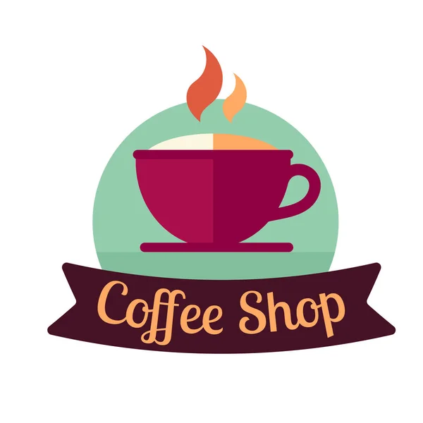 Coffee Shop Pásu Horký Šálek Kávy Pozadí Vektorový Obrázek — Stockový vektor