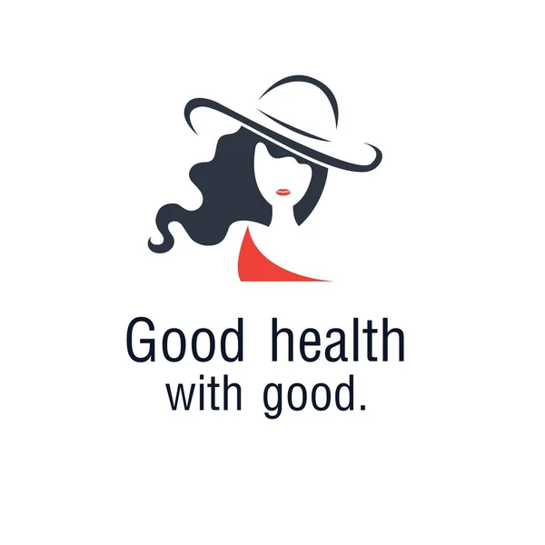 Καλή Υγεία Καλή Γυναίκα Καπέλο Διάνυσμα Φόντο — Διανυσματικό Αρχείο