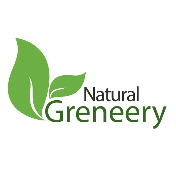 自然な Greneery の葉白背景ベクトル画像 — ストックベクタ