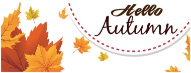 Merhaba sonbahar yarım daire Maple Leaf arka plan vektör görüntü