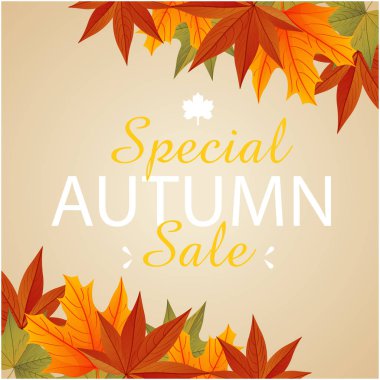 Özel sonbahar Satılık Maple Leaf arka plan vektör görüntü
