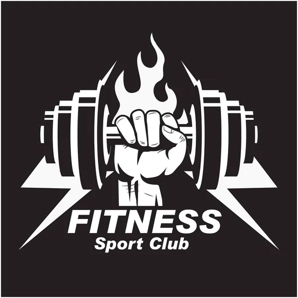 Αθλητισμός Fitness Sport Club Αλτήρα Μαύρο Φόντο Διανυσματική Εικόνα — Διανυσματικό Αρχείο