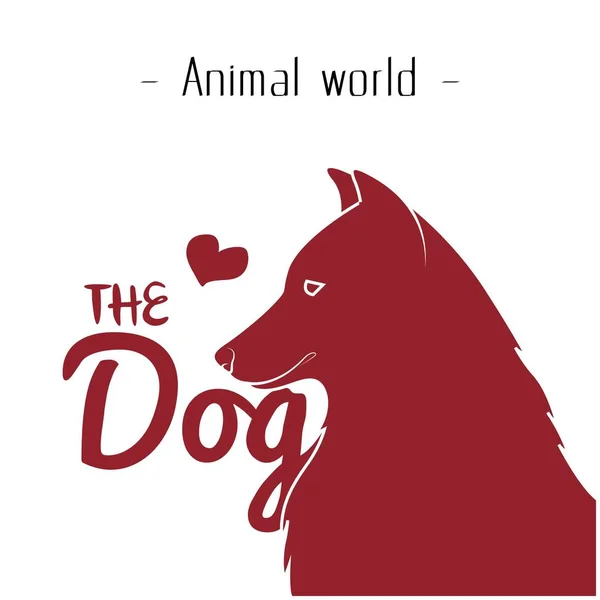Тваринний Світ Собака Серце Червоний Собака Фон Векторне Зображення — стоковий вектор