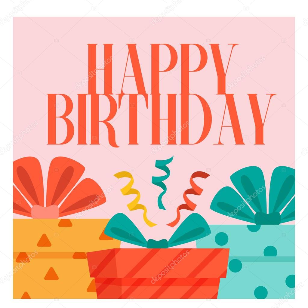 Happy Birthday Gift Box Background Vector Image