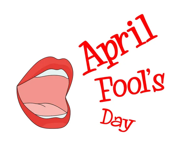 Στόμα Μιλάει Απριλίου Ημέρα Ανόητων Φόντο Διανυσματική Εικόνα — Διανυσματικό Αρχείο
