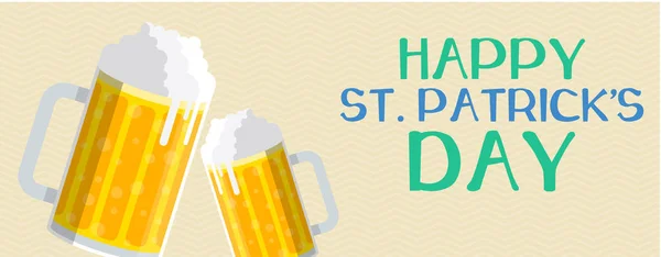 Happy Patrick Day Beer Mug Background Vector Image — стоковый вектор