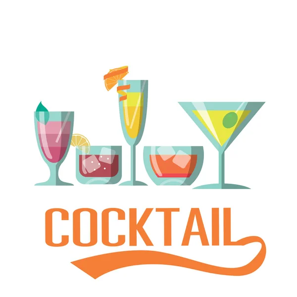 Cocktail Set Von Cocktail Hintergrundvektorbild — Stockvektor