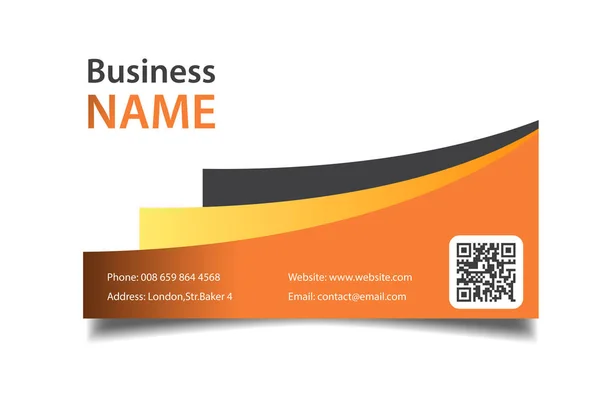 Modern Business Card Orange Background Vector Image — Stock Vector