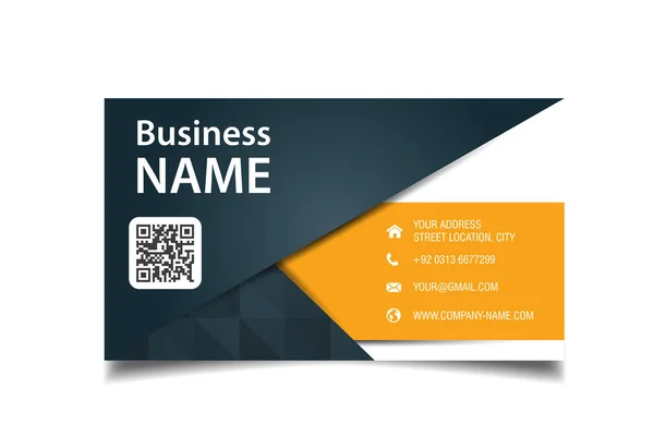 Modern Business Card Black Orange Background Vector Image — Stock Vector
