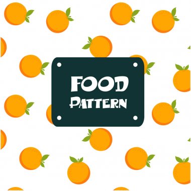 Gıda desen turuncu arka plana vektör görüntü