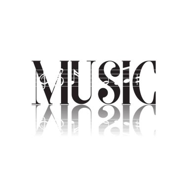 Müzik yansıma müzik Not arka plan vektör görüntü