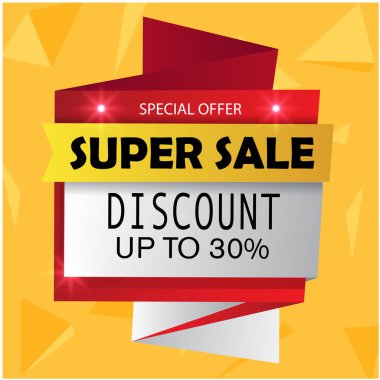 Süper Satılık özel indirim % 30 indirim vektör görüntü