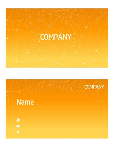 Name Card Abstract Polygonal Orange Background Vector Image — Stock Vector