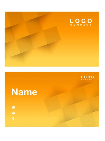 Visitenkarte Abstrakt Quadratisch Orange Hintergrund Vektor Bild — Stockvektor