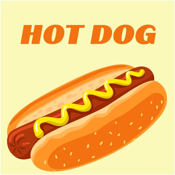 Hot Dog Menyn Varmkorv Bakgrund Vector Image — Stock vektor