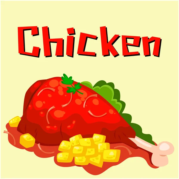 Kurczaka Kurczak Menu Tło Wektor — Wektor stockowy