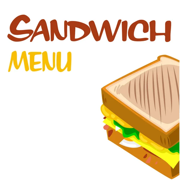 Sandwich Menü Sandwich Hintergrundvektorbild — Stockvektor