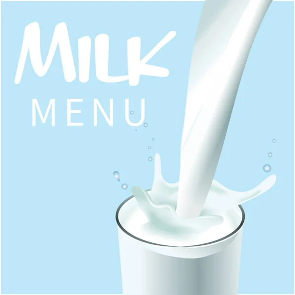 Mléko Menu Mléka Pozadí Vektorový Obrázek — Stockový vektor