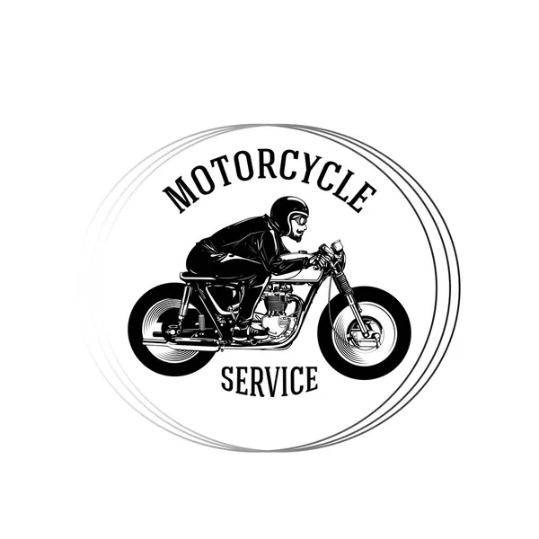 Мотоциклетный Сервис Man Riding Motorcycle Circle Frame Background Vector Image — стоковый вектор